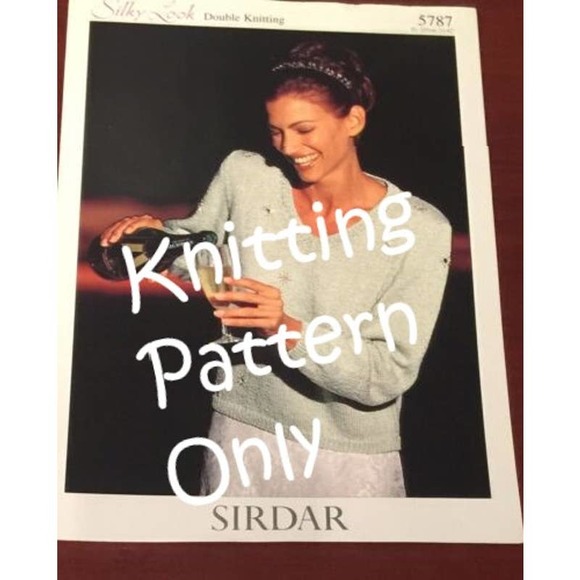 New Sirdar 5787 Silky Look Double Knitting Beaded V Neck Sweater Pattern - Picture 1 of 2